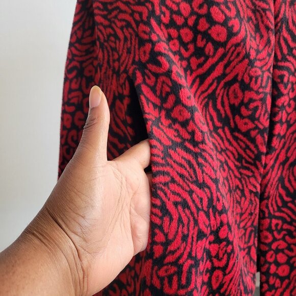 FOCUS 2000 Red/Black Women’s Fall Animal Print Poncho (Size: S/M) - Picture 12 of 16
